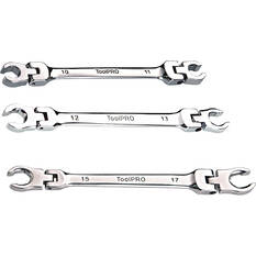 ToolPRO Spanner Set - Flare Nut, Flex Head, 3 Piece, Metric, , scanz_hi-res