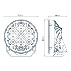 Ridge Ryder LED Driving Light Kit w/ harness - 224mm 135W, , scanz_hi-res