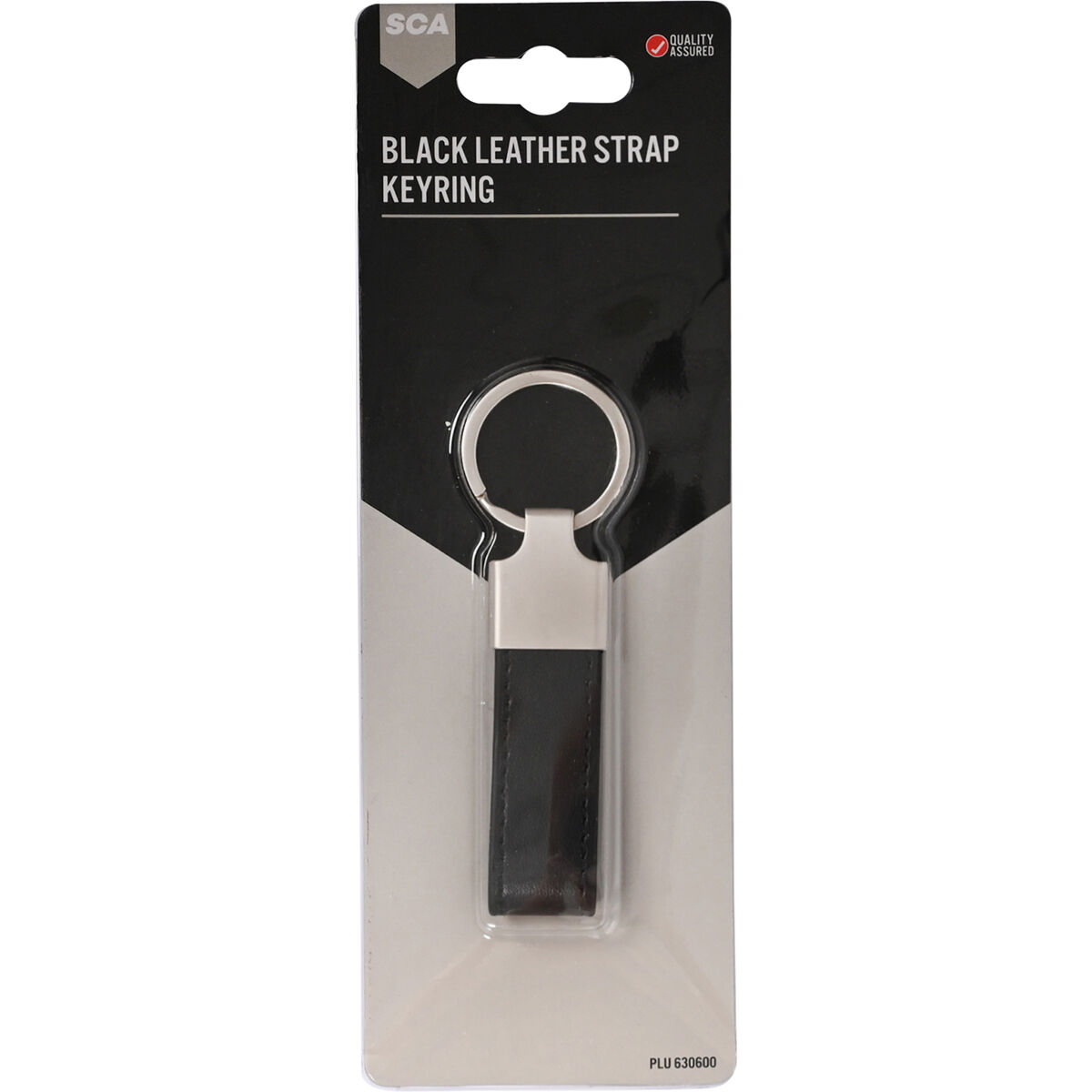SCA PU Leather-look Strap Keyring Black, , scanz_hi-res