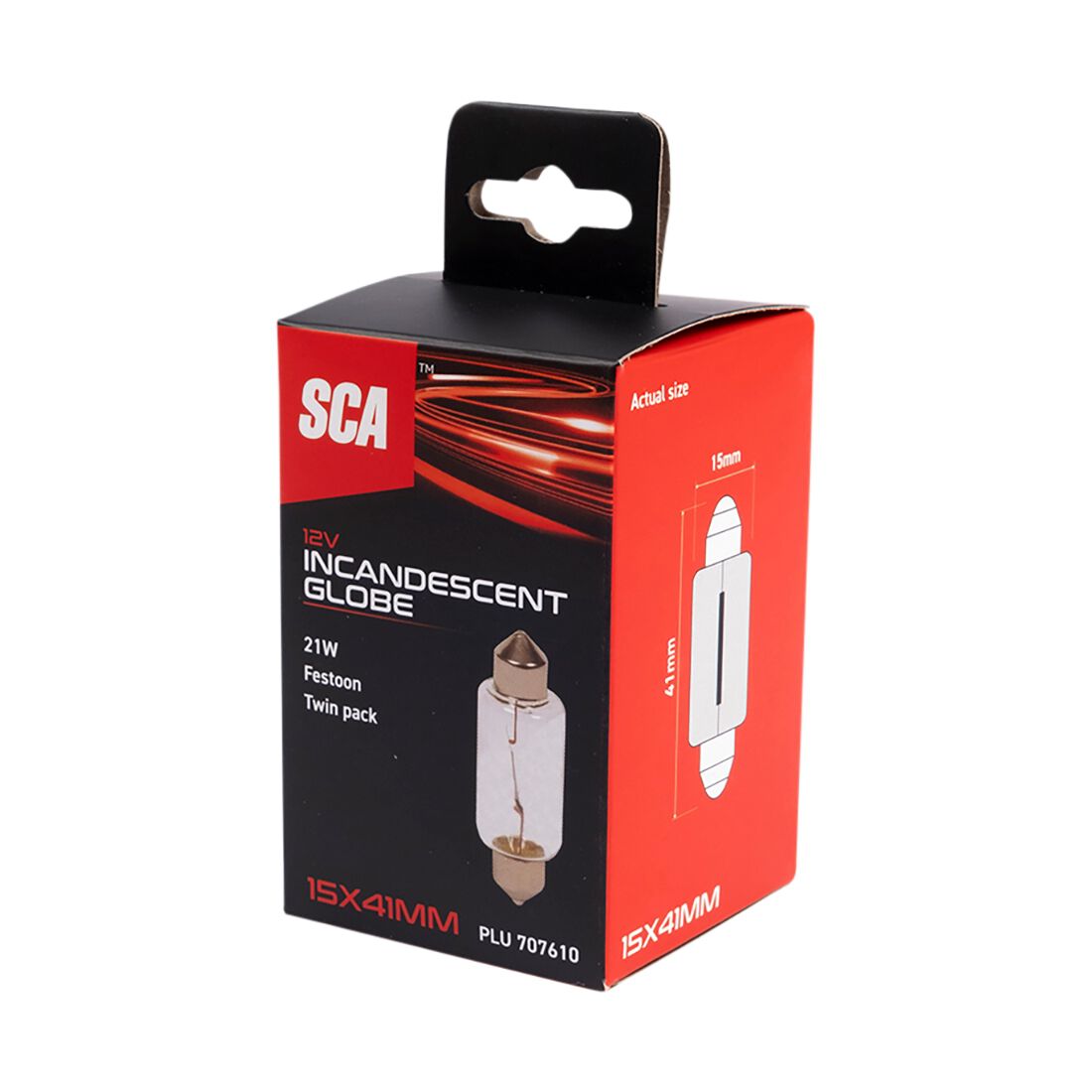 SCA Incandescent Globe - 15X41MM 12V 21W - 2 Pack, , scanz_hi-res