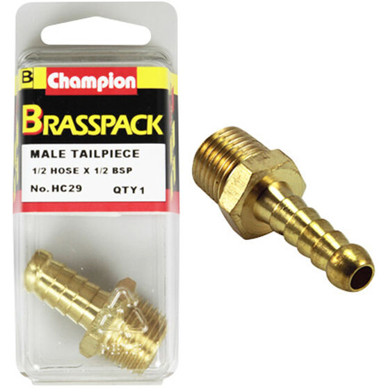 Champion Brass Pack Male Hose Barb HC29, 1/2" X 1/2", , scanz_hi-res