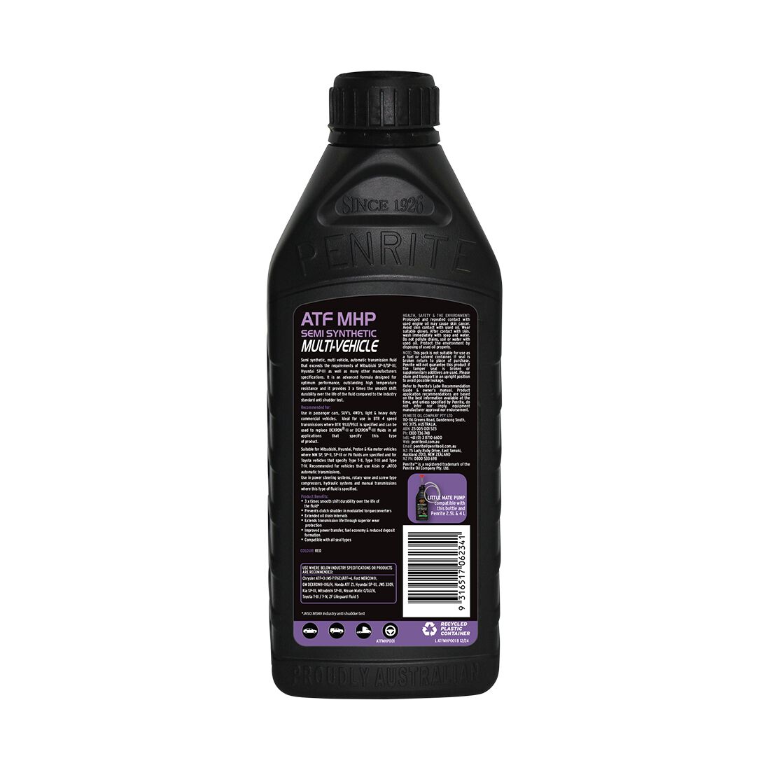Penrite Automatic Transmission Fluid - Semi-Synthetic, MHP, 1 Litre, , scanz_hi-res