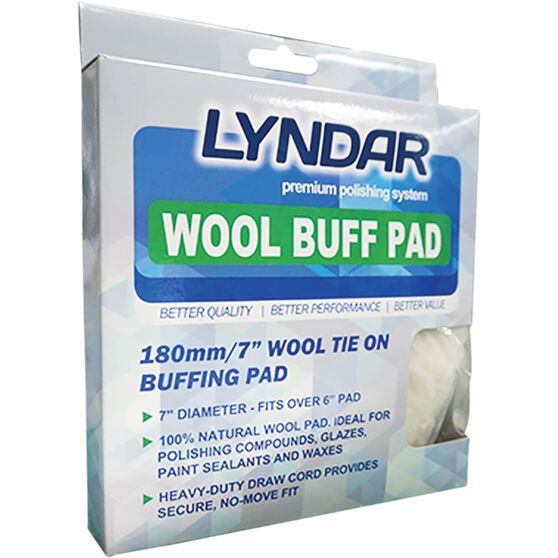 Lyndar Wool Tie On Buffing Pad 180mm, , scanz_hi-res