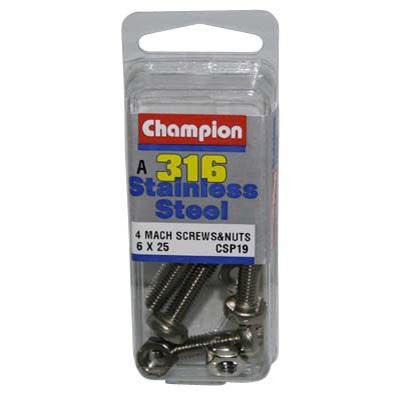 Champion Mach Screws and Nuts Set 6x25mm, , scanz_hi-res