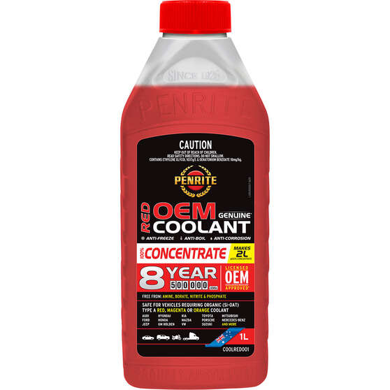 Penrite Red Long Life Anti Freeze / Anti Boil Coolant Concentrate - 1 Litre, , scanz_hi-res