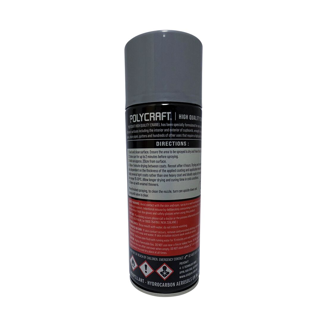Polycraft High Quality Enamel Spray Paint - Grey Primer, , scanz_hi-res