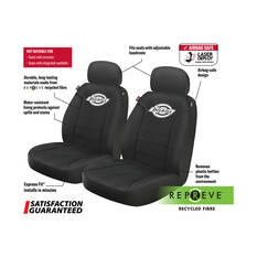 Dickies Repreve Polyester OG Black/White Logo Seat Covers Black Adjustable Headrests Airbag Compatible, , scanz_hi-res