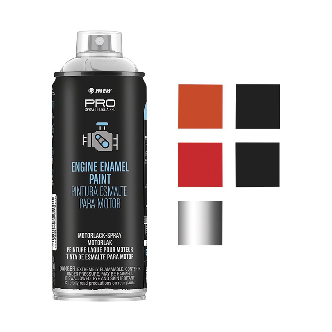 MTN PRO Engine Enamel Aluminium 400ml Spray Paint, , scanz_hi-res