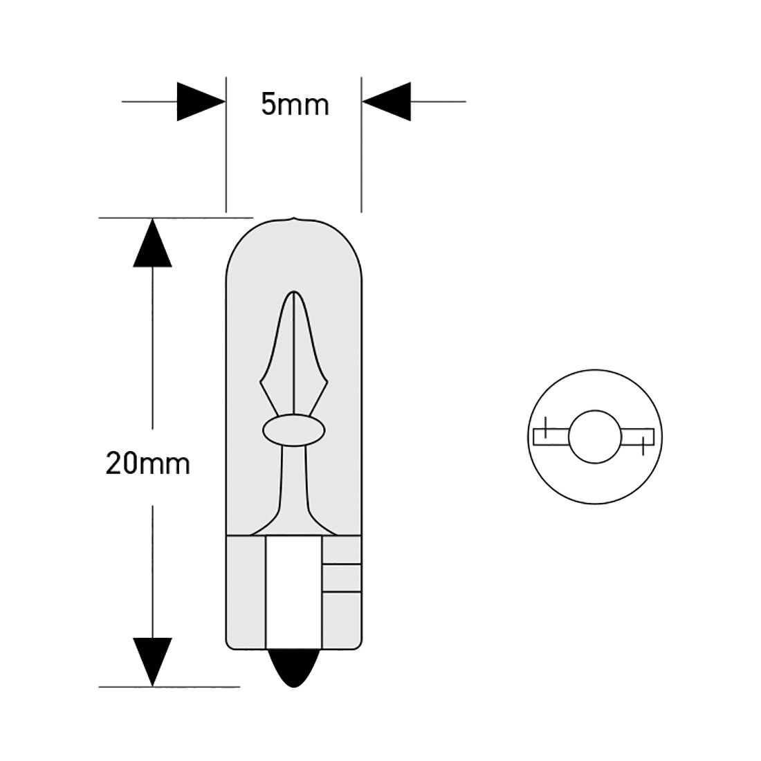 SCA Incandescent Globe - T5 12V 1.2W - 2 Pack, , scanz_hi-res