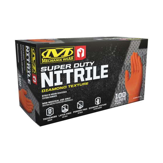 Mechanix Wear Orange Nitrile Disposable Gloves 100pk X-Lrg, , scanz_hi-res