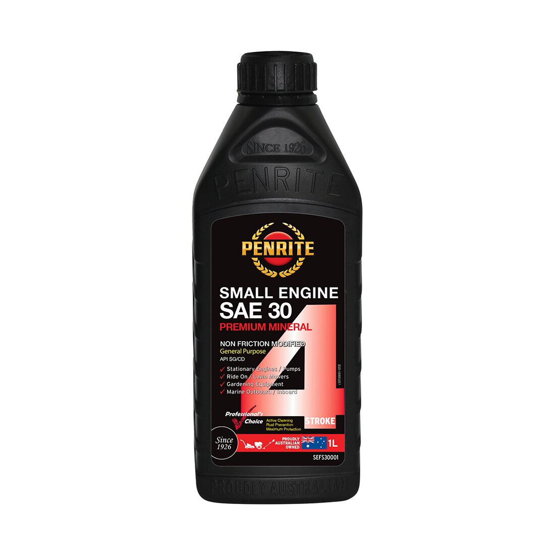 Penrite Small Engine 4 Stroke Engine Oil - SAE30 1 Litre, , scanz_hi-res