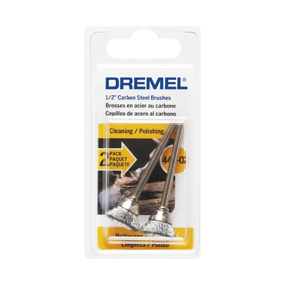 Dremel 2pk Carbon Steel 3.2mm Shank 13mm Dia Brush, , scanz_hi-res