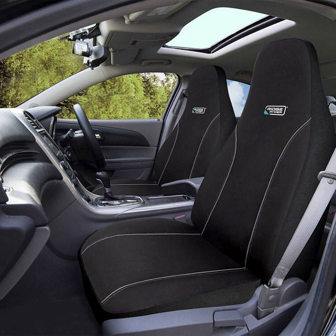 Ridge Ryder Canvas Seat Covers Black/Grey 60SAB, , scanz_hi-res