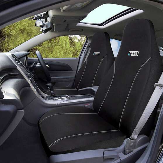 Ridge Ryder Canvas Seat Covers Black/Grey 60SAB, , scanz_hi-res