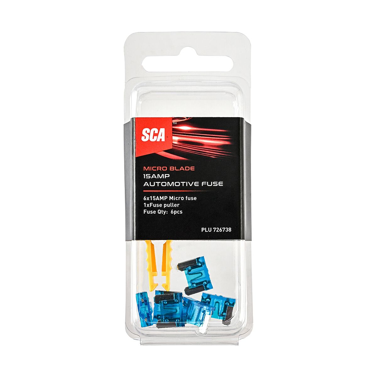 SCA Automotive Fuses - Micro Blade, 15 Amp, 6 Piece, , scanz_hi-res