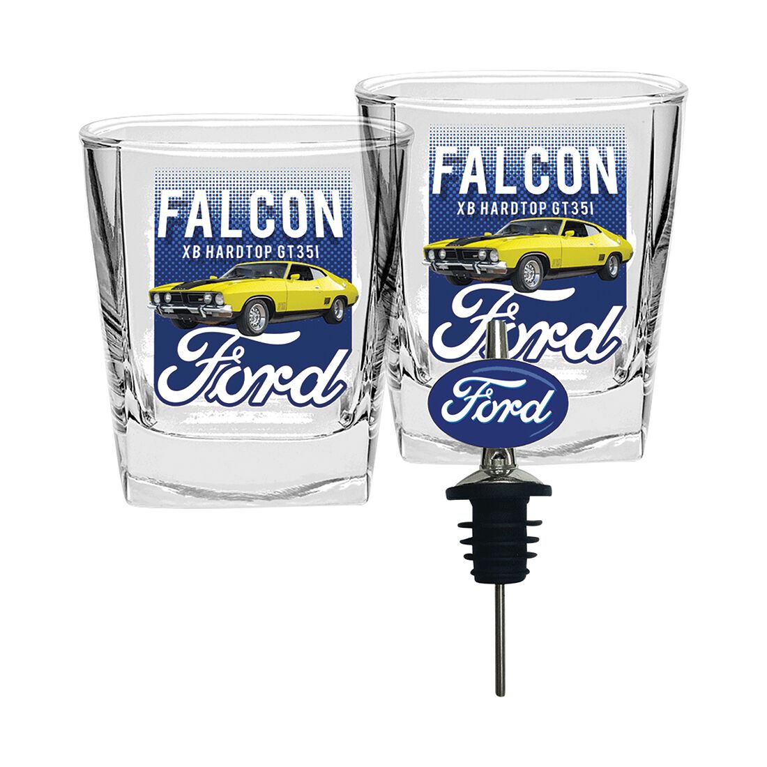 Ford Set of 2 Spirit Glasses with Quick Pourer, , scanz_hi-res