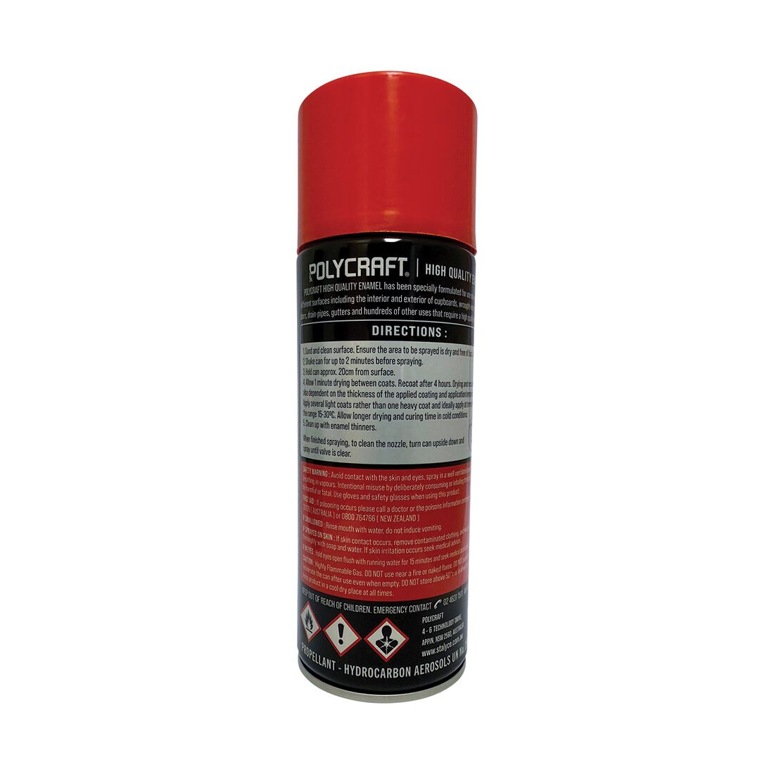 Polycraft High Quality Enamel Spray Paint - Gloss Red, , scanz_hi-res