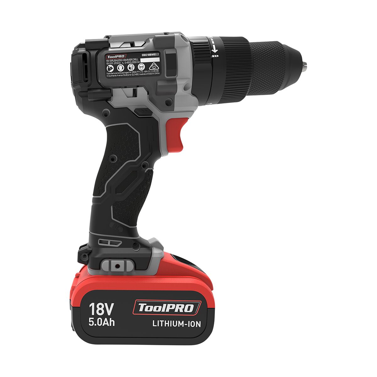 ToolPRO 18V Brushless Hammer Drill Kit 4Ah, , scanz_hi-res