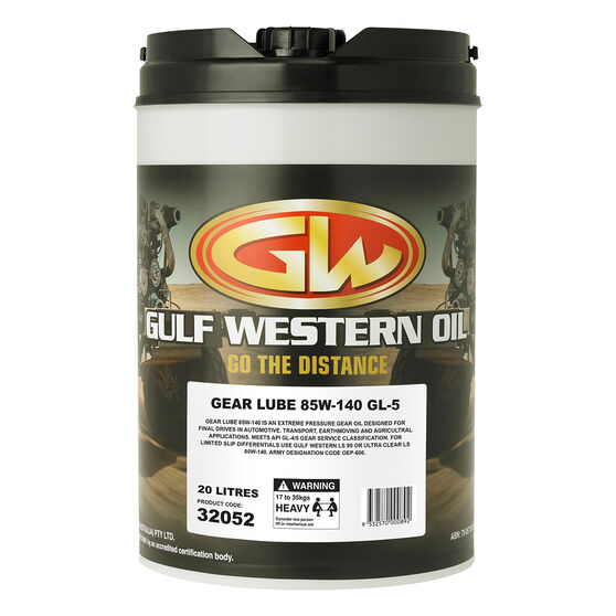 Gulf Western Gear Lube Gear Oil - 20 Litre, 85W-140, , scanz_hi-res