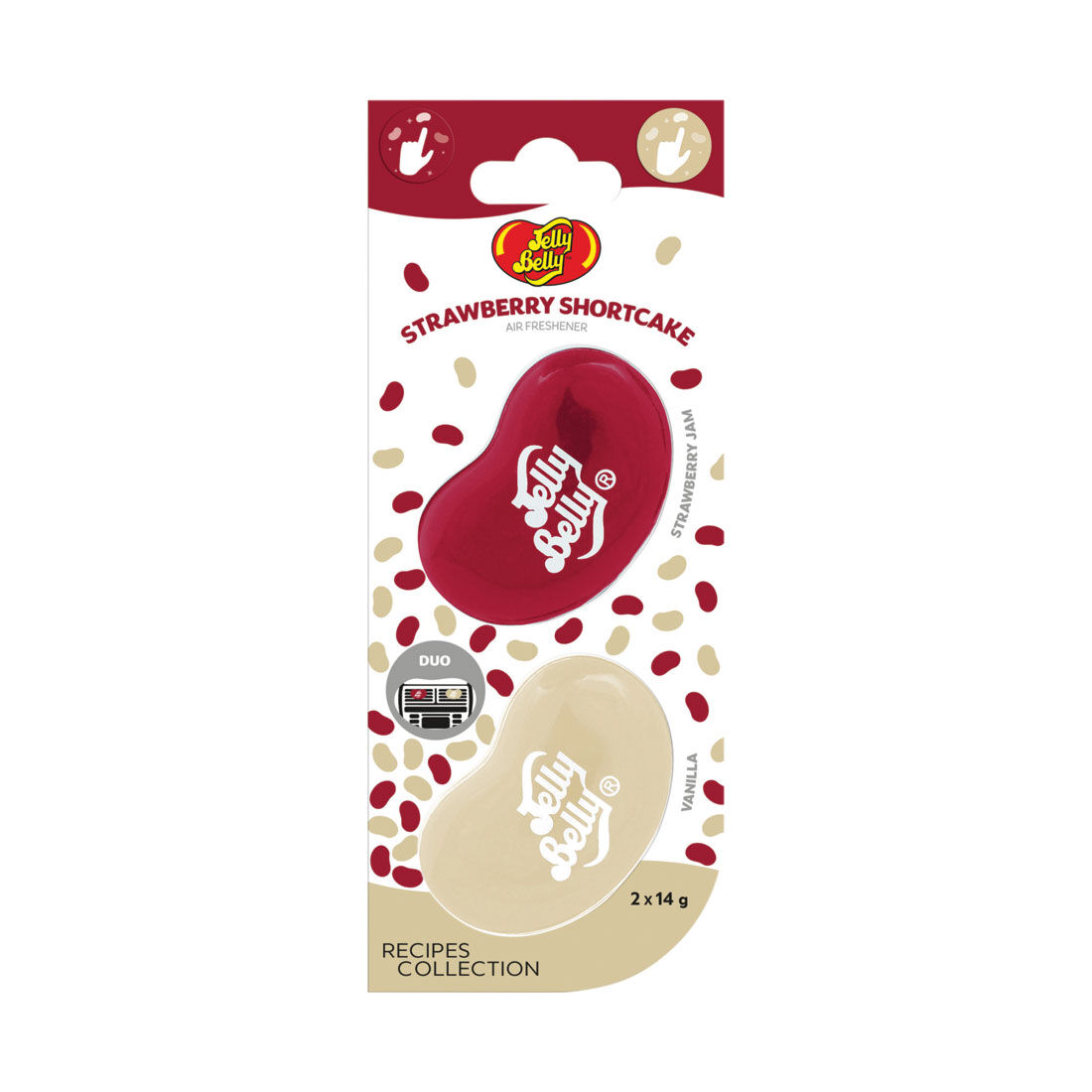 Jelly Belly Duo Car Air Freshener Vent Clips, Strawberry Shortcake Scent, 2 Pack, , scanz_hi-res