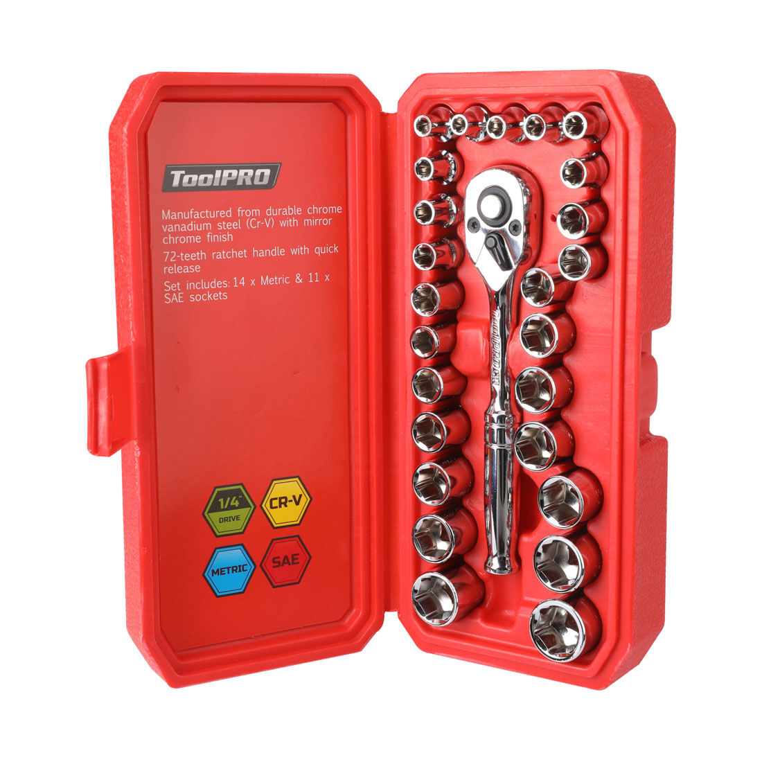 ToolPRO Socket Set 1/4" Drive 26 Piece Supercheap Auto New Zealand