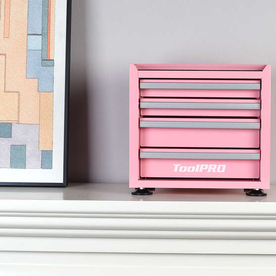 ToolPRO Mini Tool Cabinet 4 Drawer Pink, , scanz_hi-res