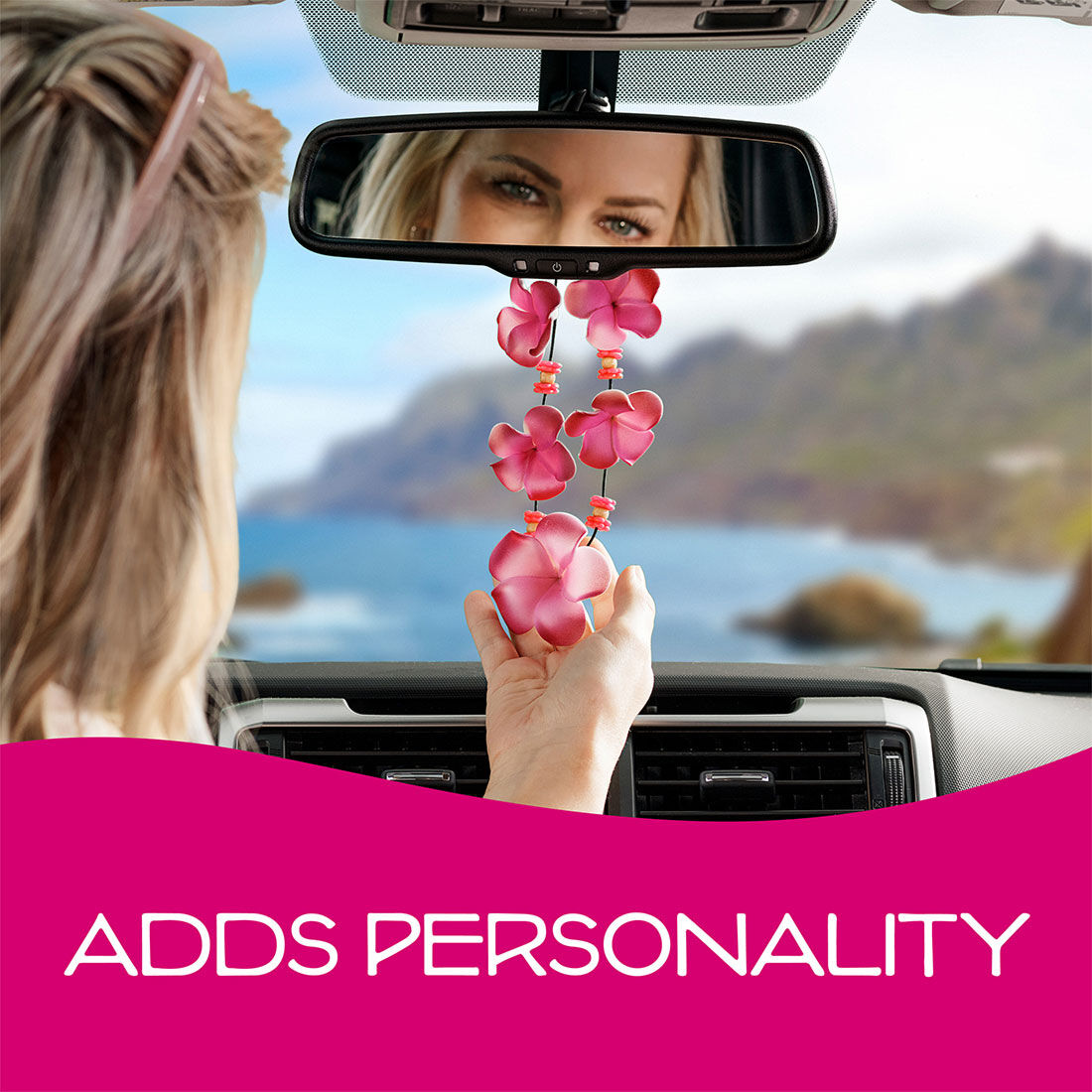 California Scents Novelty Hanging Lei Coronado Cherry Car Air Freshener - 1PK, , scanz_hi-res