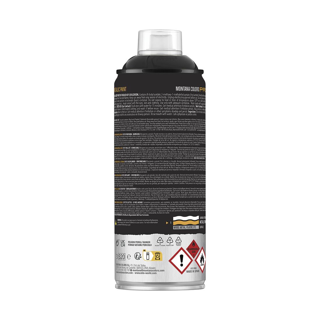 MTN Pro Metallic Black Spray Paint 400mL, , scanz_hi-res
