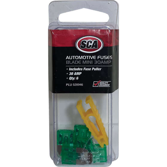 SCA Automotive Fuses - Mini Blade, 30 Amp, 6 Piece, , scanz_hi-res