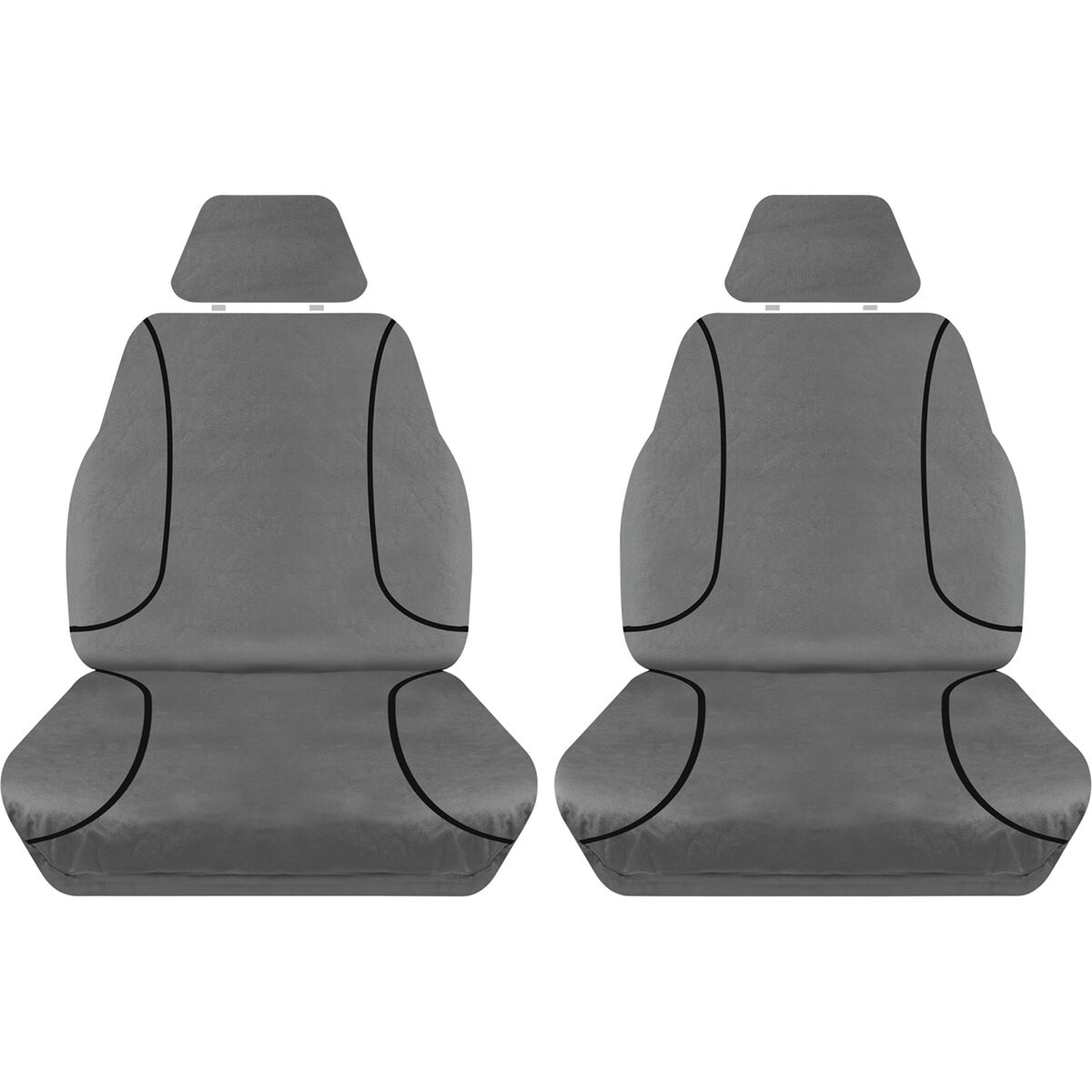 Tradies Canvas Ready Made Seat Covers Front Pair Grey suits Colorado/DMAX/MUX, , scanz_hi-res