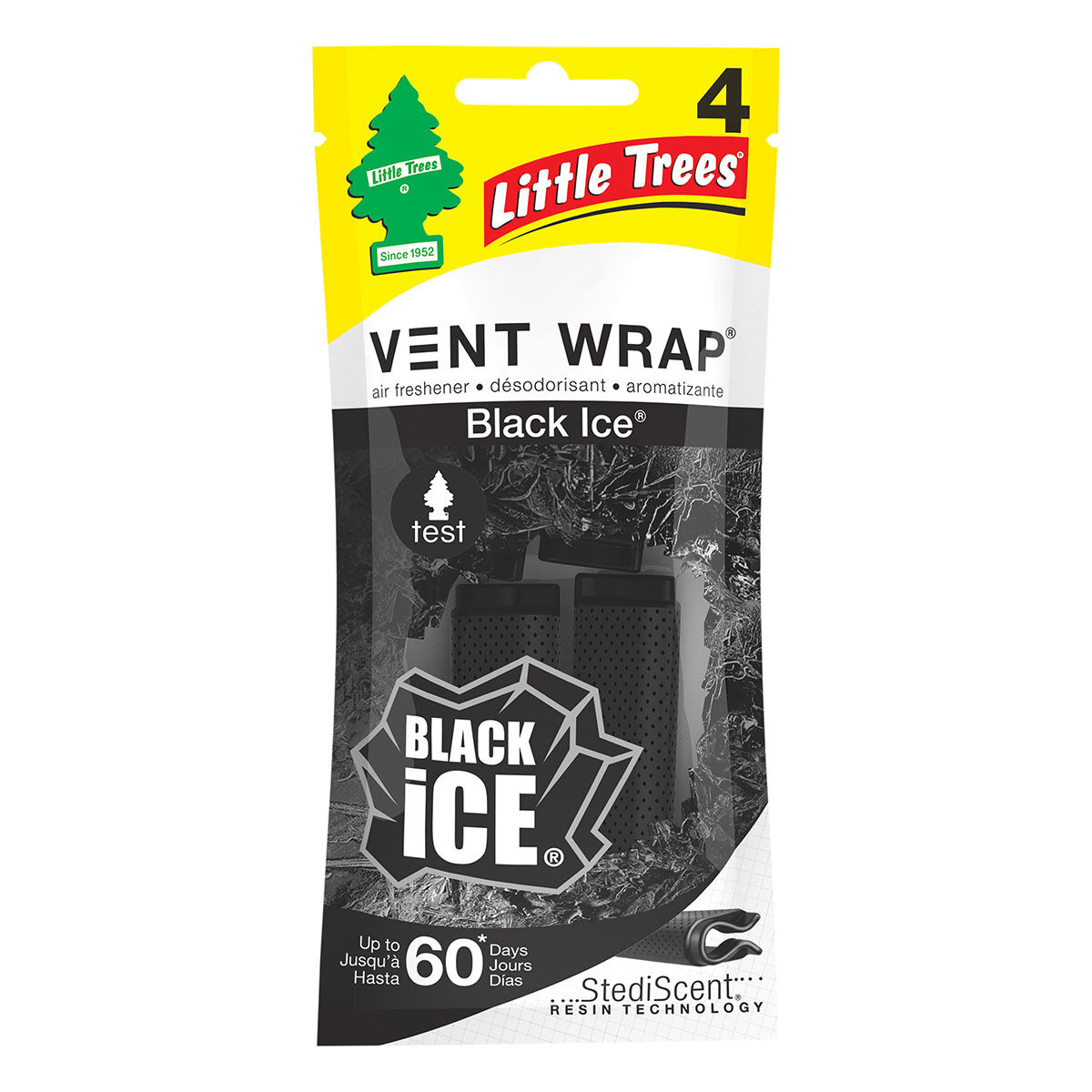 Little Trees Vent Wrap Air Freshener - Black Ice 4 Pack, , scanz_hi-res
