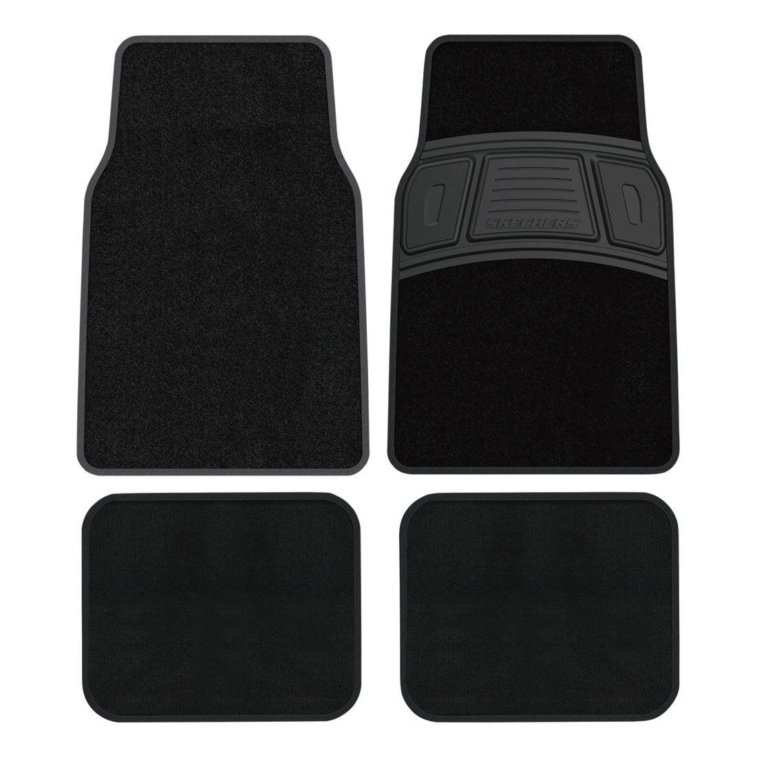 Skechers Carpet Floor Mats Black Front & Rear Set Supercheap Auto New
