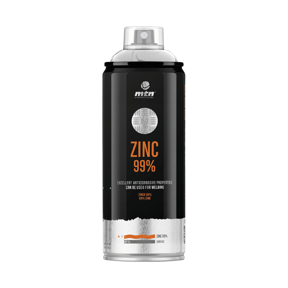 MTN Pro Galvanized Matt Silver 99% Zinc Spray Paint 400mL, , scanz_hi-res