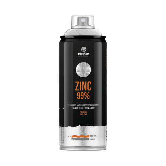 MTN Pro Galvanized Matt Silver 99% Zinc Spray Paint 400mL, , scanz_hi-res