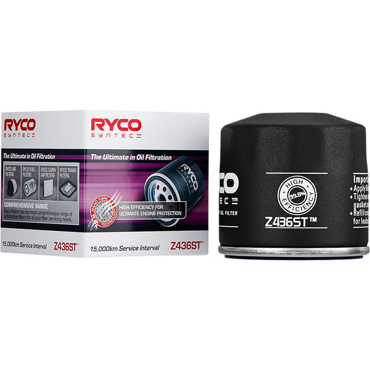 Ryco SynTec Oil Filter - Z436ST (Interchangeable with Z436 Ryco SynTec Oil Filter - Z436ST (Interchangeable with Z436