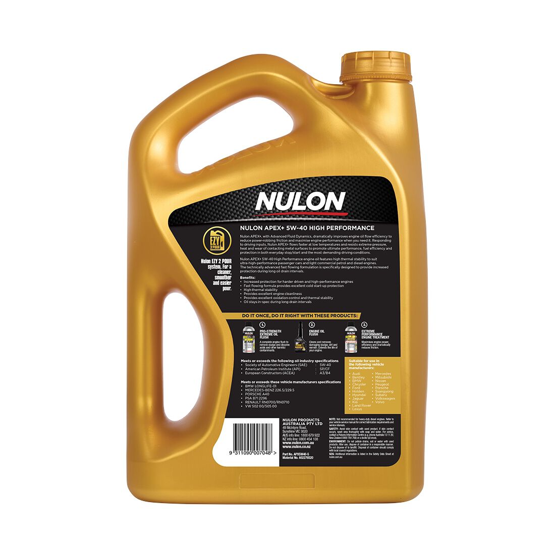 Nulon APEX+ 5W-40 Performance Engine Oil  5 Litre, , scanz_hi-res