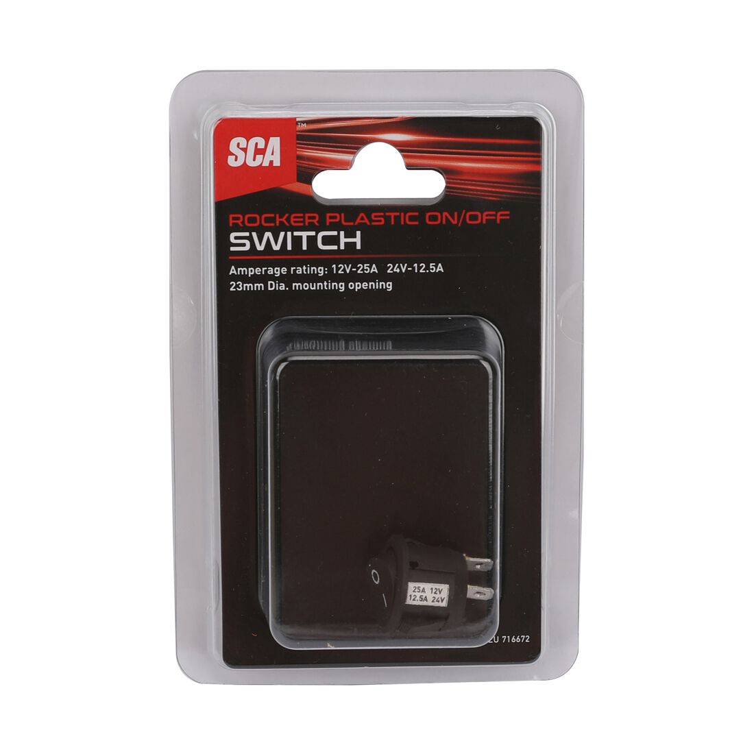 SCA Rocker Switch Round - 12/24V, On/Off, Plastic, , scanz_hi-res