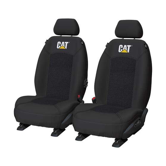 CAT Jacquard Seat Covers Black Adjustable Headrests Airbag Compatible, , scanz_hi-res
