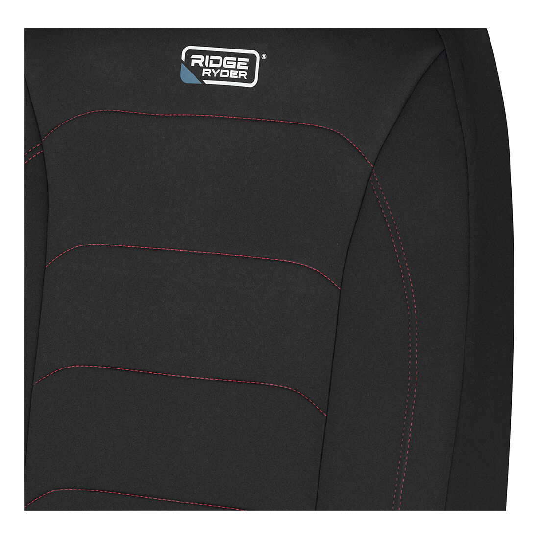 Ridge Ryder Neoprene Seat Covers Black/Red Adjustable Headrests Airbag Compatible 30SAB, , scanz_hi-res