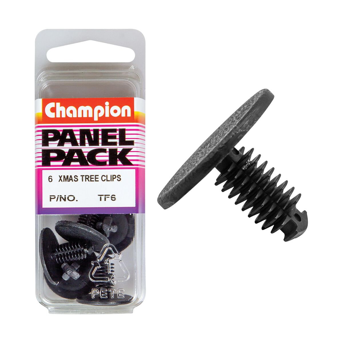Champion Panel Pack Christmas Tree Clips Black TF6, 7.3mmx16.7mm, , scanz_hi-res