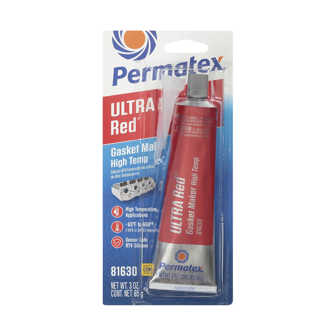 Permatex Gasket Maker, High Temperature Ultra Red 85g, , scanz_hi-res