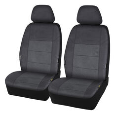 SCA Premium Jacquard and Velour Seat Covers Black Adjustable Headrests Airbag Compatible 30SAB, , scanz_hi-res