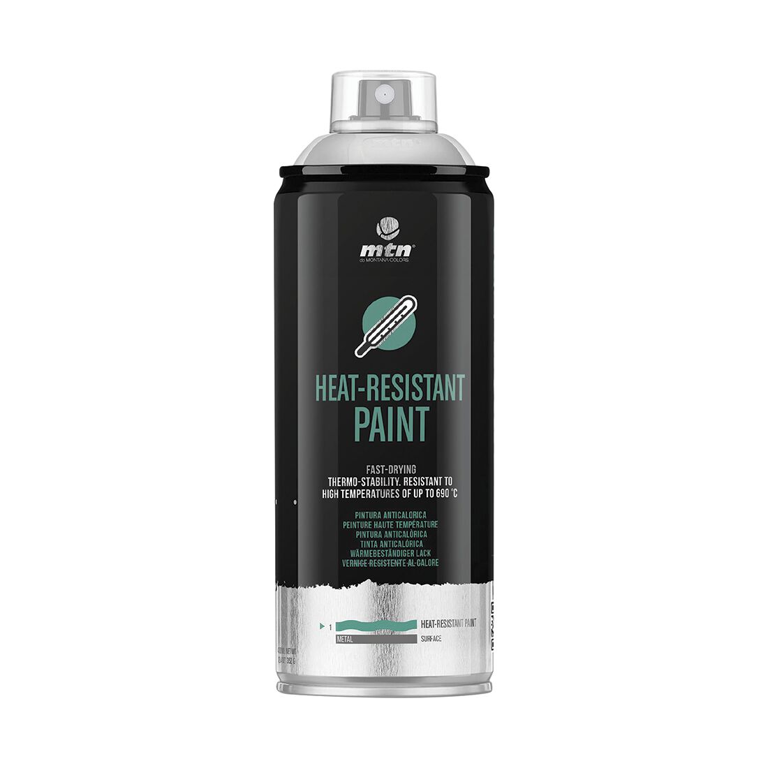 MTN Pro Silver Heat Resistant Spray Paint 400mL, , scanz_hi-res