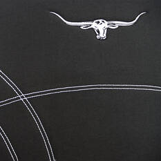 R.M. Williams Canvas Seat Cover Black Adjustable Headrests Size 30 Front Pair Airbag Compatible, , scanz_hi-res
