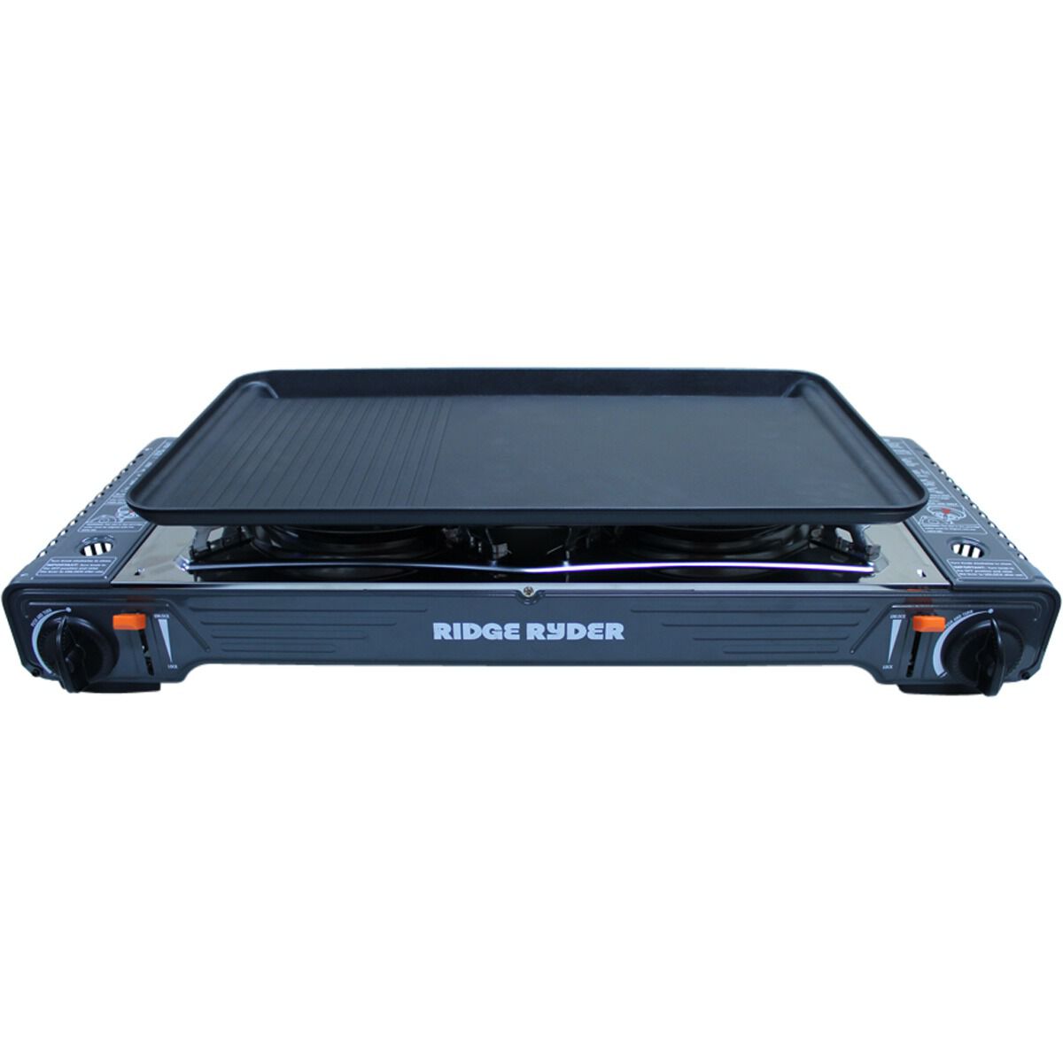 2 burner butane clearance stove with plate
