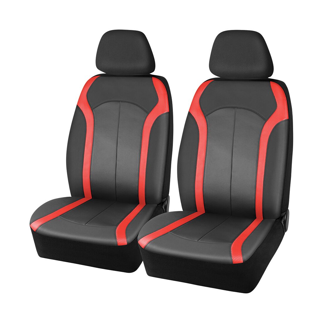SCA Seat Cover Sports Black & Red Leather Look, Adjustable Headrests, Airbag Compatible, Size 30A, , scanz_hi-res