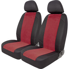 SCA Cord Seat Covers -Red/Black Adjustable Headrests Size 30 Front Pair Air Bag Compatible, , scanz_hi-res