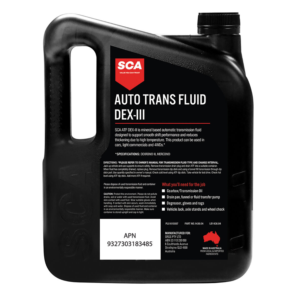 SCA ATF DEX-III Automatic Transmission Fluid 4 Litre, , scanz_hi-res