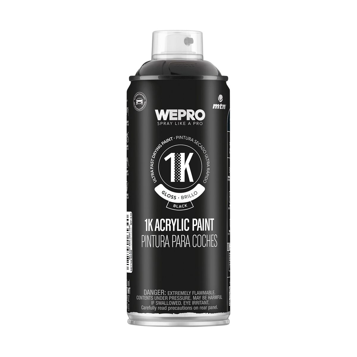 MTN 1K Acrylic Enamel Black Gloss 400ml, , scanz_hi-res