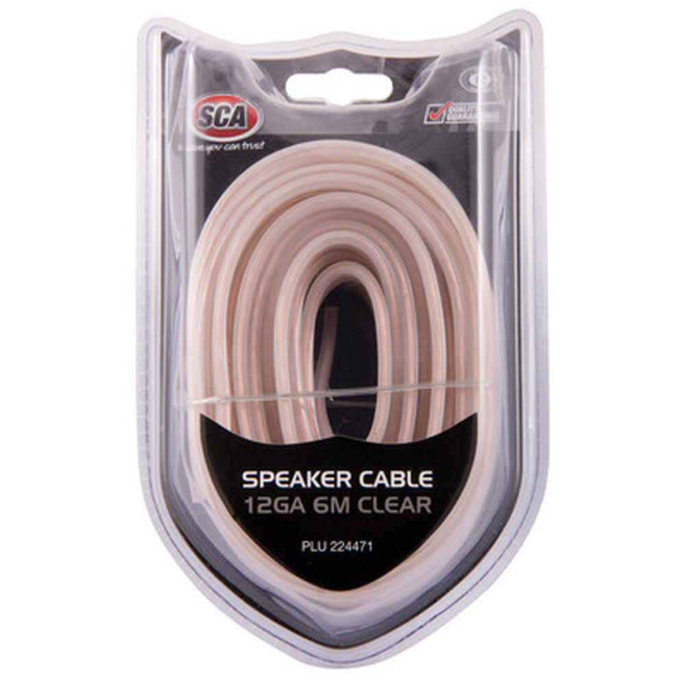 SCA Speaker Cable Clear, 12G, 6m Supercheap Auto New Zealand